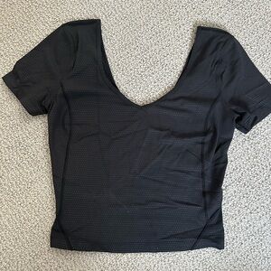 lululemon Align Black V-Neck Crop Tee
